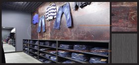 Image 36: Clothing Store Shelves and Wall